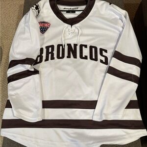 Western Michigan University Broncos White and Brown Jersey